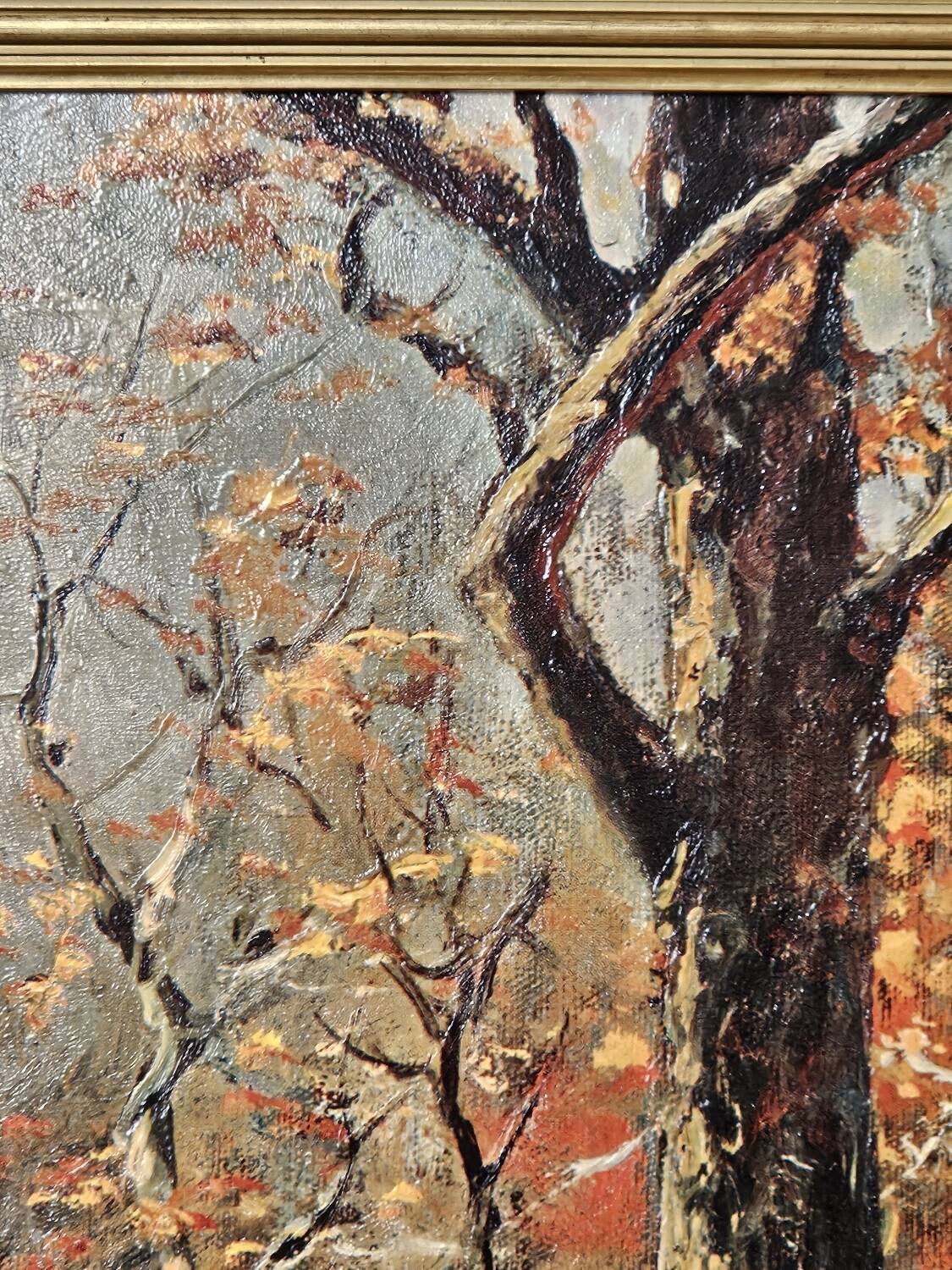Oil on canvas of an autumn landscape - Reproduction by Robert Wood