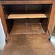 20th century natural wood and metal plate secretary desk