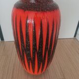 Vintage Scheurich Fat Lava vase | West Germany | Orange Black Zi