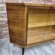 Rare Mid-Century Modern Walnut Corner Bar Cabinet with Revolving Carousel -
