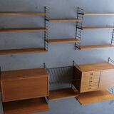 Etagère murale vintage par Nisse Strinning pour String AB, années 1960