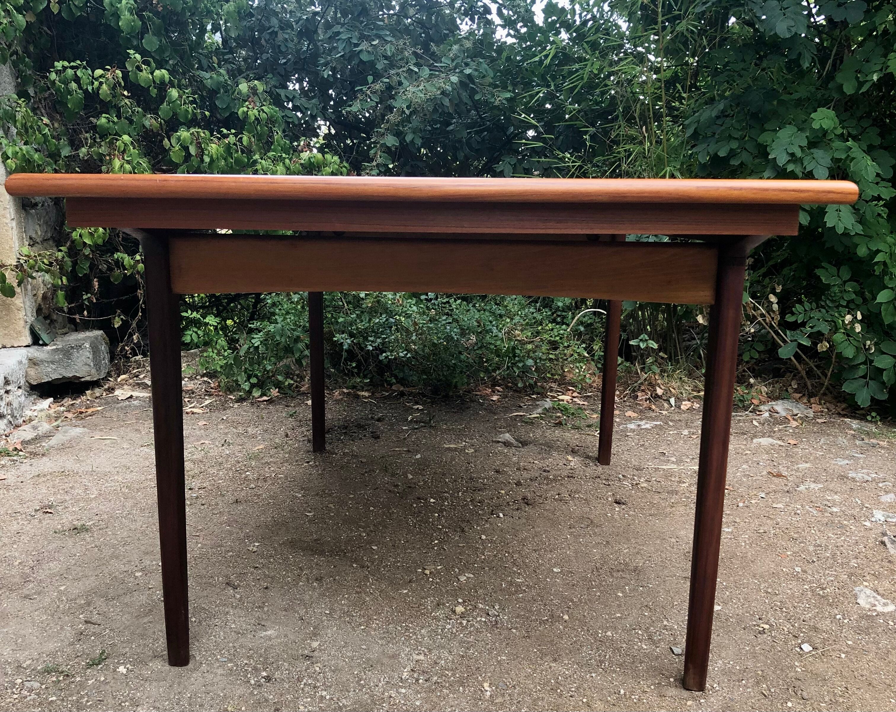 Teak table and exotic wood made in France