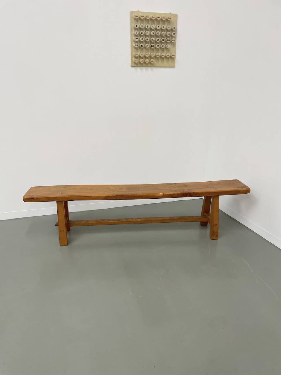 Solid elm bench 2m