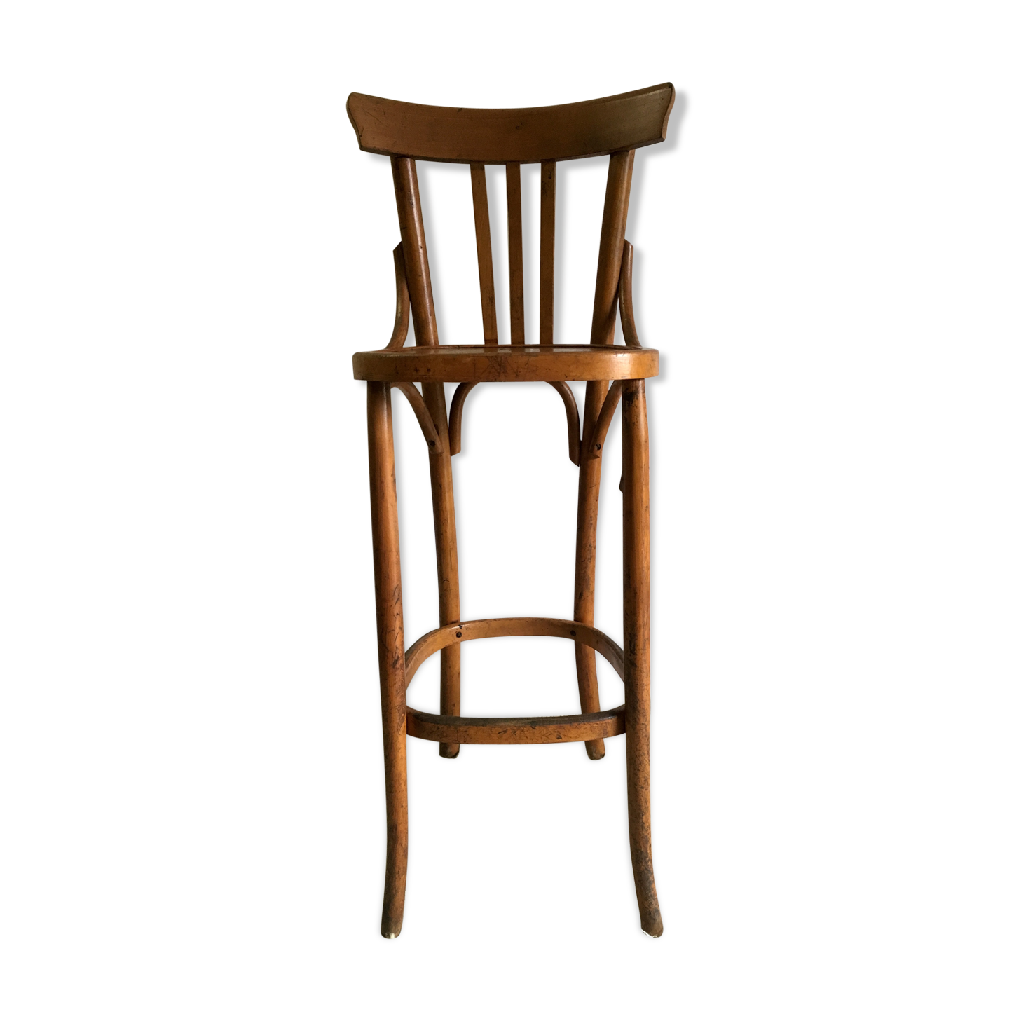 Curved wooden countertop chair - mid. 20th