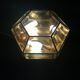 Hexagonal brass and bevelled glass ceiling light