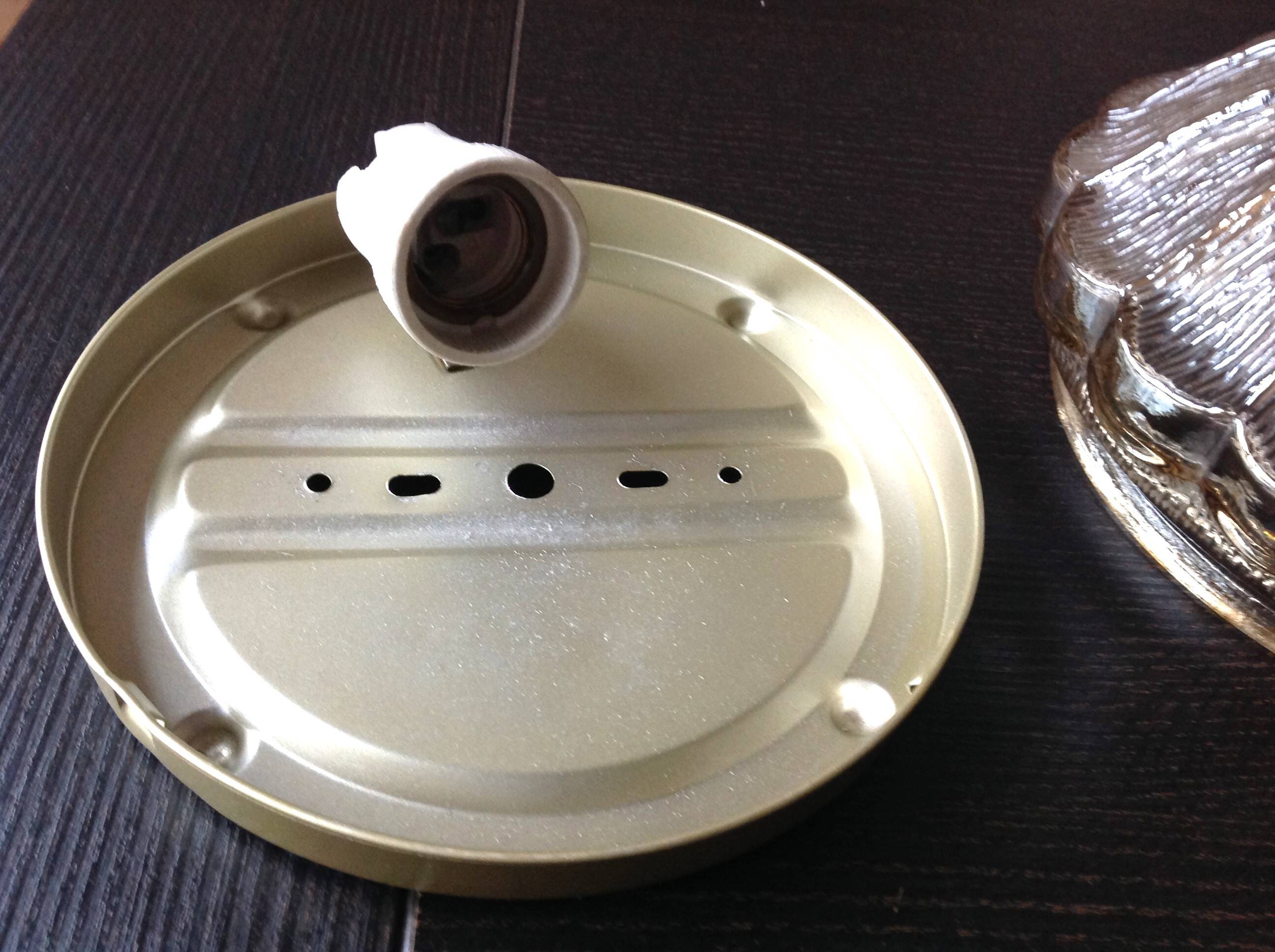 Amber glass ceiling rose by Limburg / vintage 1960s