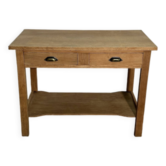 Console kitchen unit in stripped oak veneer