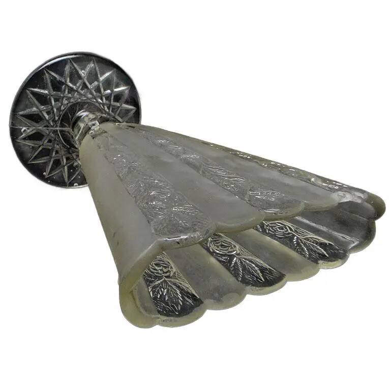Art deco vase, pressed glass, bolesław morawski glassworks, poland, 1950s