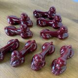 Red poodle ceramic knife holder