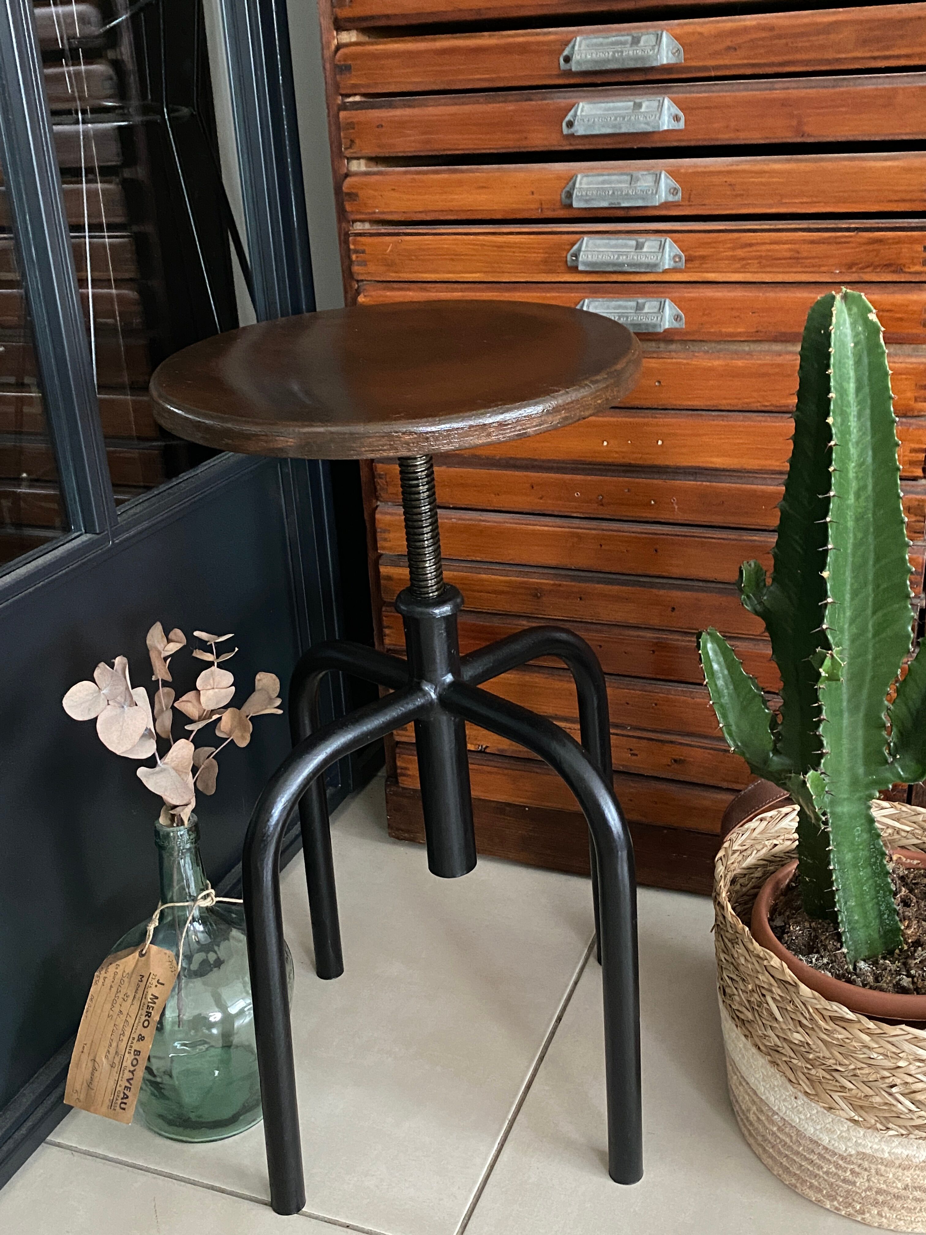 Vintage industrial stool