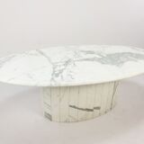 Mid-century italian marble oval coffee table, 1980s