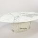 Mid-century italian marble oval coffee table, 1980s