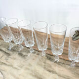 6 Arques crystal champagne flutes, Louvre model