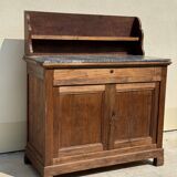 Grand buffet, meuble de toilette ancienne à dessus de marbre XIXe