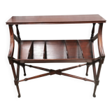 Two-tier mahogany magazine/vinyl rack