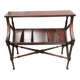 Two-tier mahogany magazine/vinyl rack