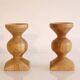 Pair of Scandinavian wooden candle holders 1960
