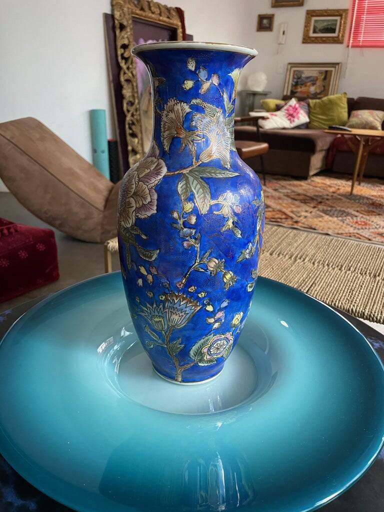 Vintage Chinese Blue Porcelain Vase