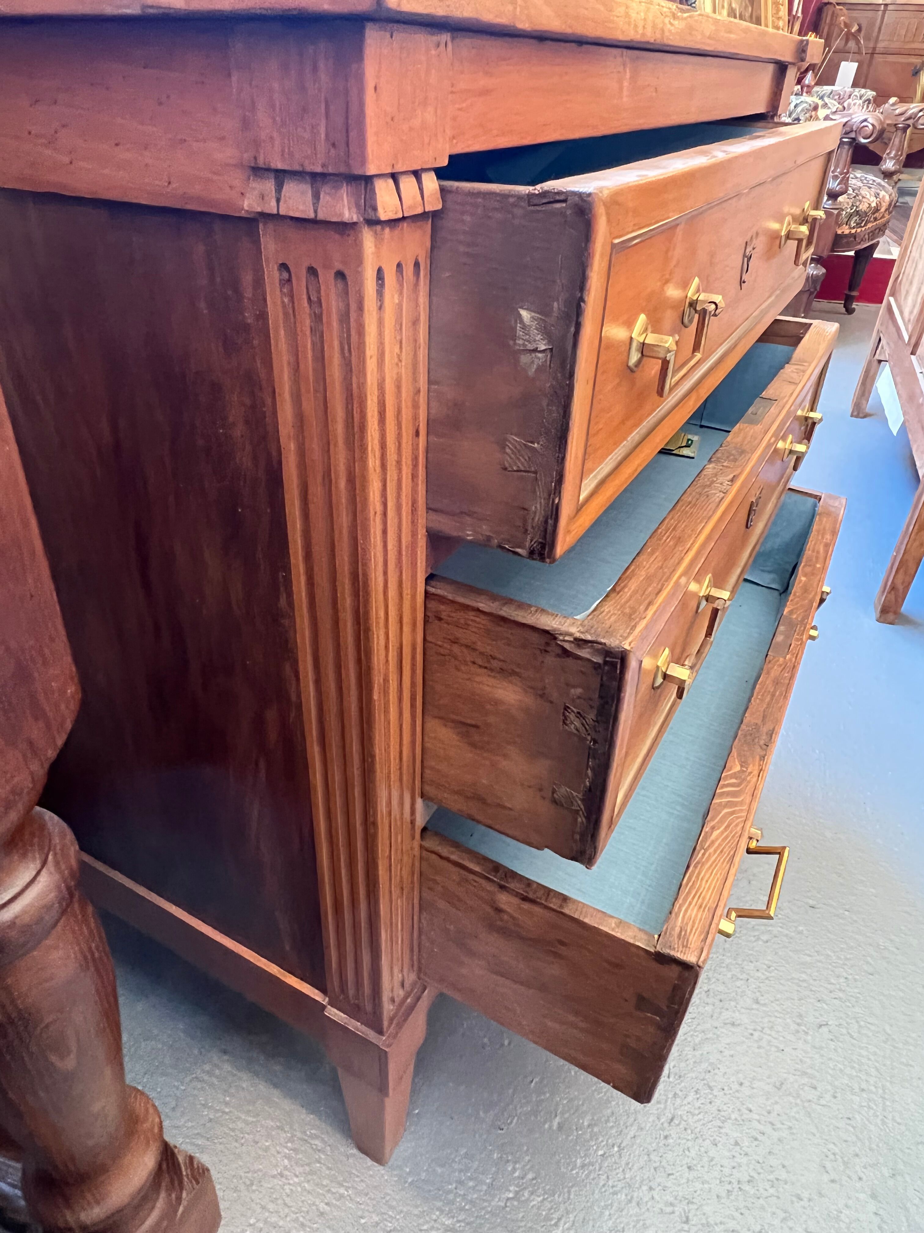 Chest of drawers louis XVI style, early twentieth in solid walnut