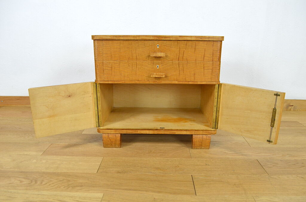 Vintage low furniture in blond wood 1940