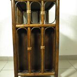70s rattan hi-fi cabinet
