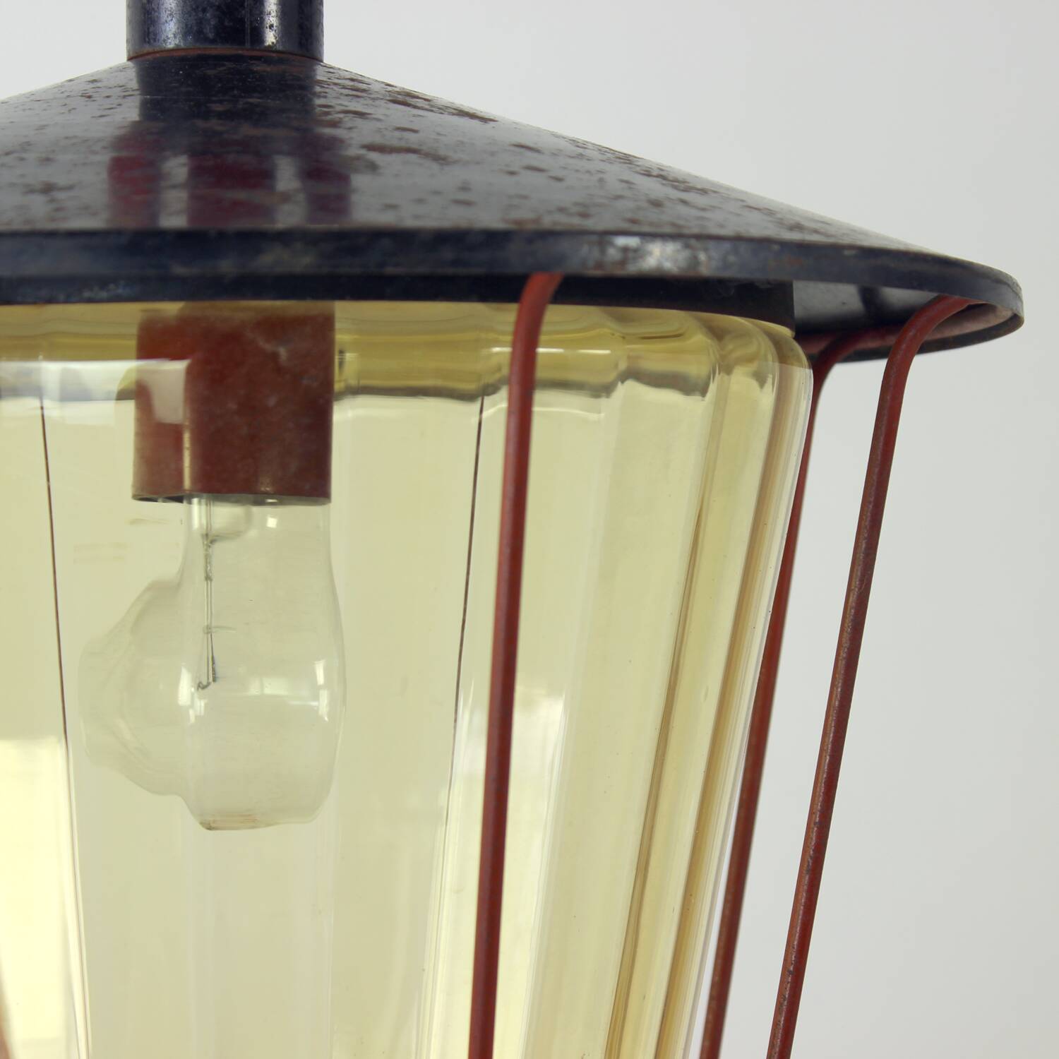 Vintage Ceiling Pendant Railway Light, Czechoslovakia 1940s