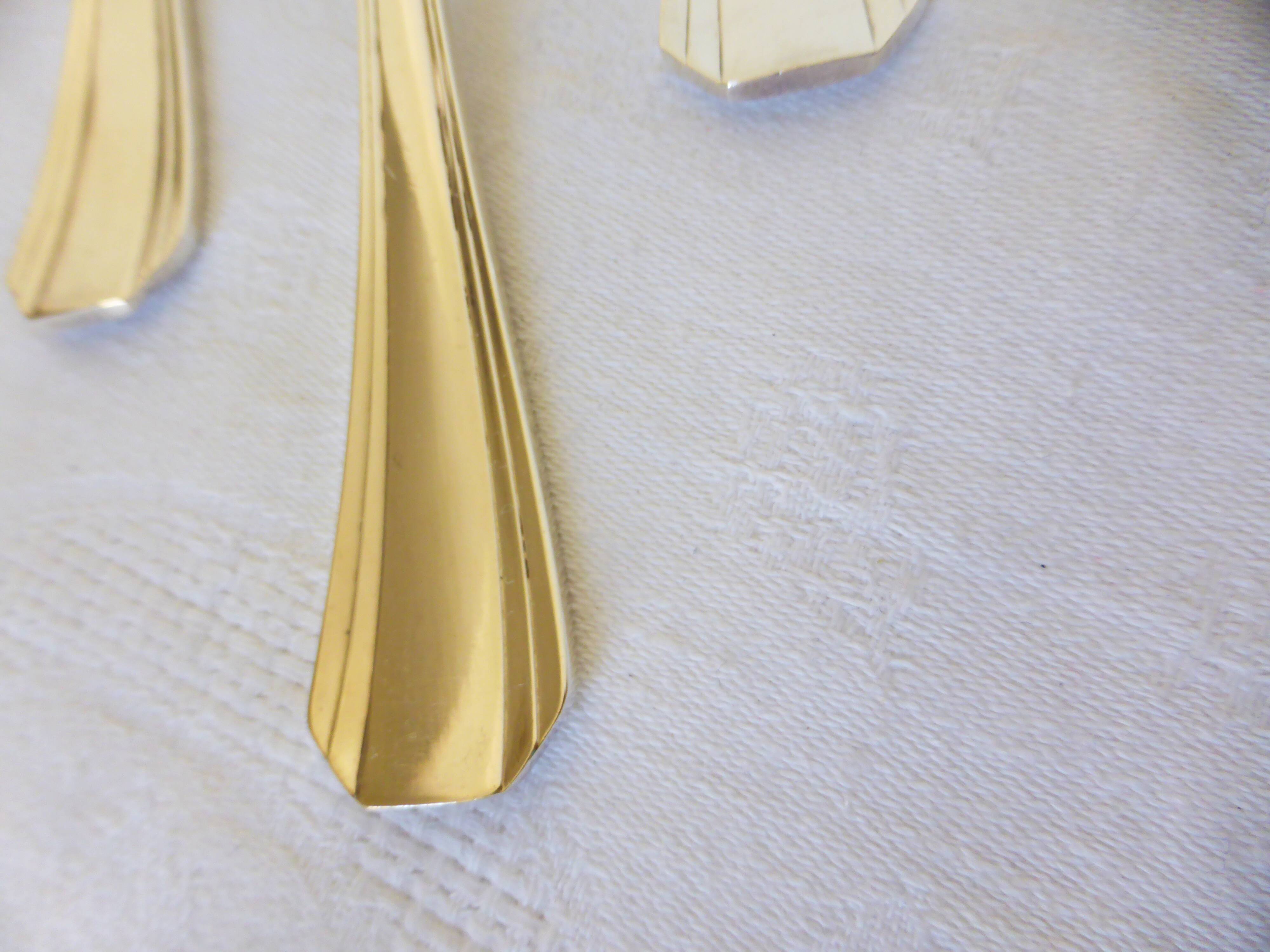 5 Christofle Art Deco style silver-plated soup spoons 2106257
