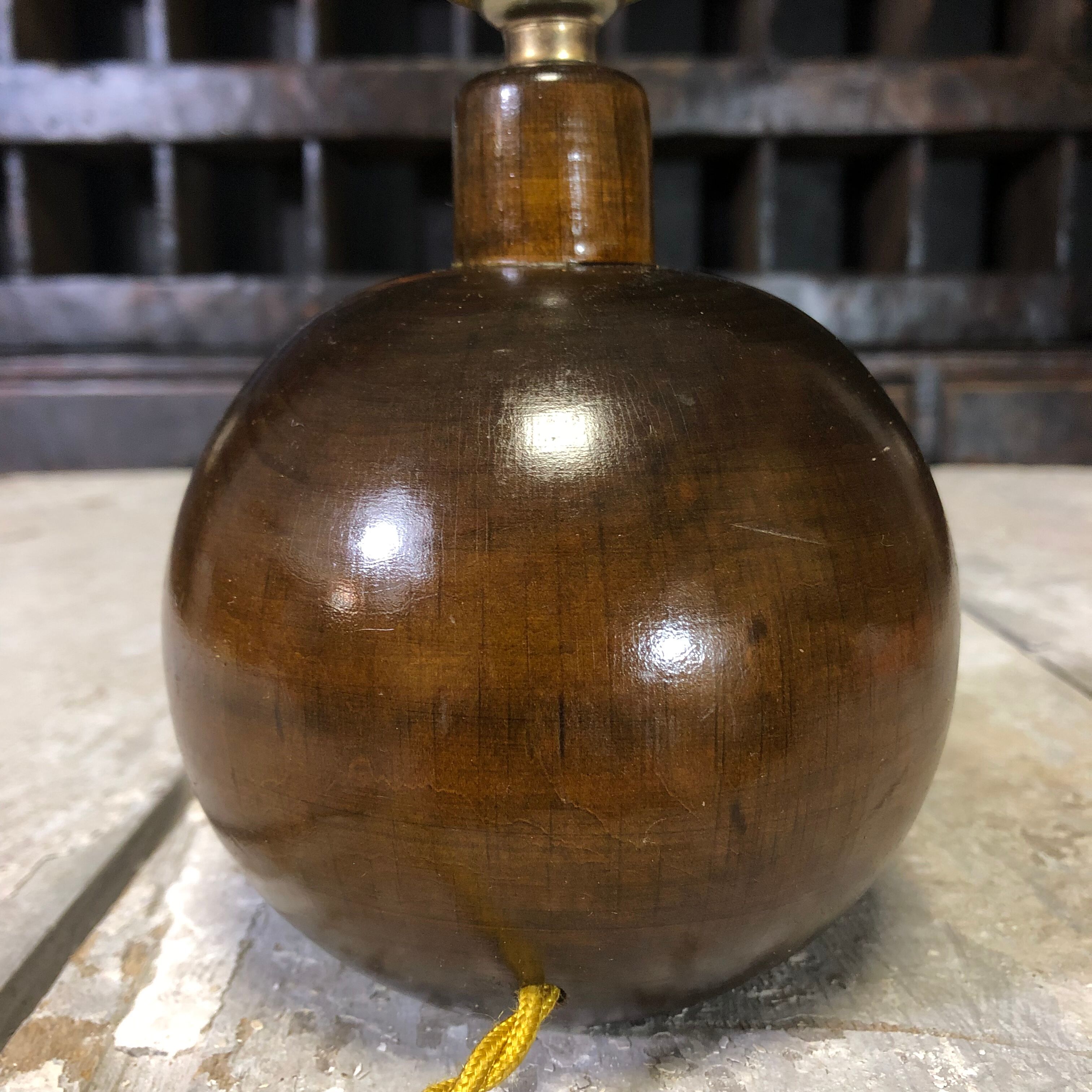 Old wooden ball lamp foot