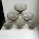 Set of 6 art deco design champagne glasses in smoked glass 30s-40s