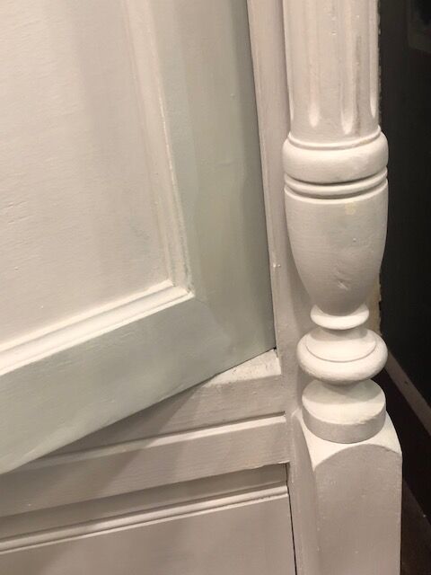 Antique painted wood cabinet