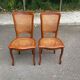 2 Louis XV style caned chairs in solid wood, 20th century