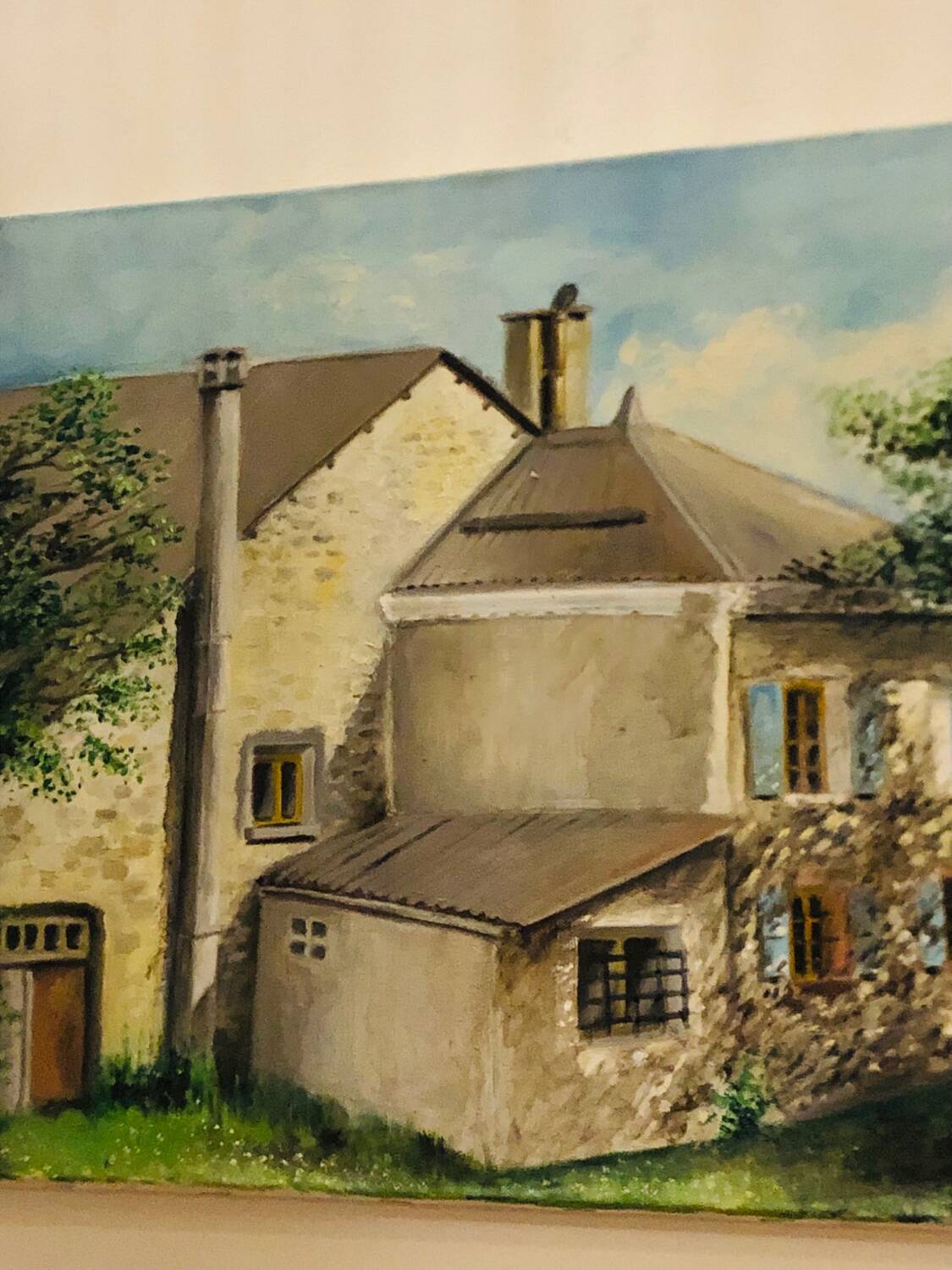 Cottage landscape oil on canvas signed