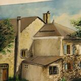 Cottage landscape oil on canvas signed
