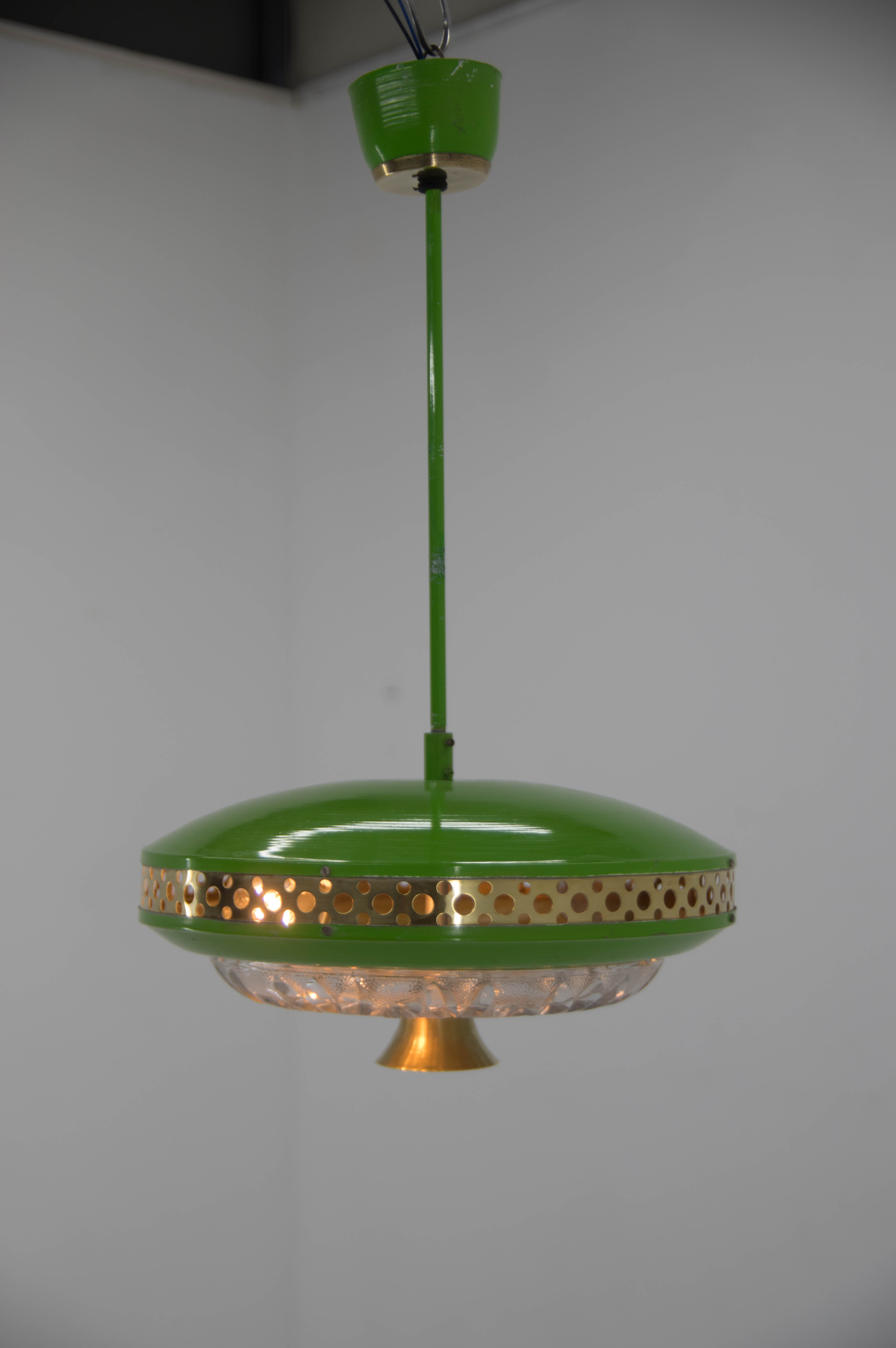 Space age metal pendant by ludib bratislava, czechoslovakia, 1960s