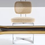 Maria Pergay steel and brass dining table Gerbe 1970