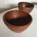Pair of teak bowls