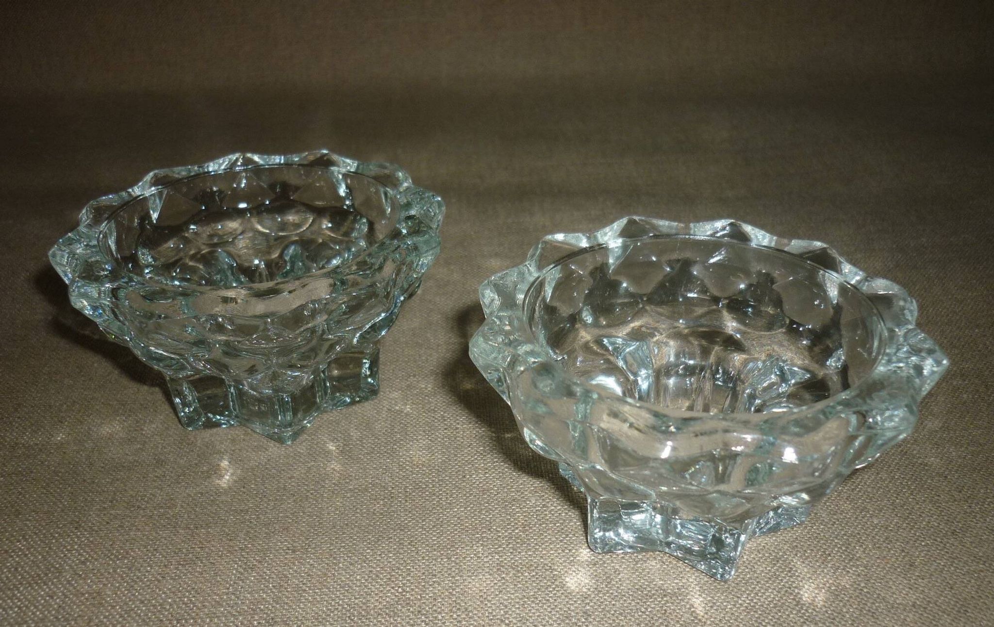 Paire de 2 bougeoirs en cristal