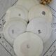 Old flat plates mismatched in earthenware