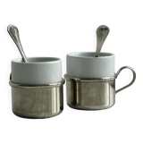 2 small vintage porcelain cups