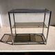Étagère console chromée verre fumé années 70