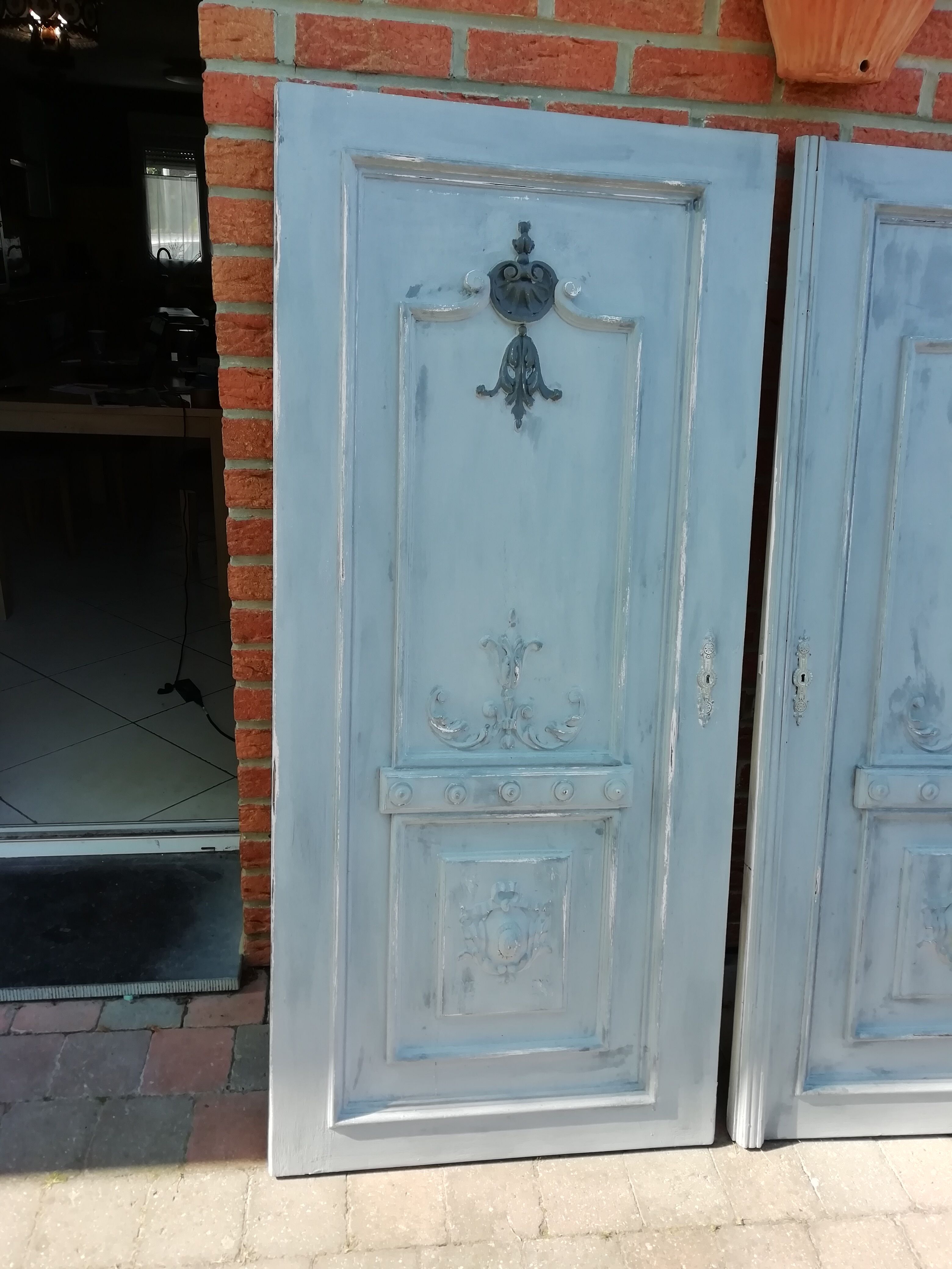 Pair of old carved door Louis XV