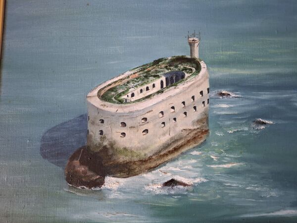 Huile Sur Toile De Roland Rochefort Signé Et Encadré Fort Boyard