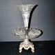Romantic centrepiece – tulip-shaped glass vase with silver-plated metal from 1900