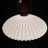 Seventies pleated glass pendant light, space, Danish design