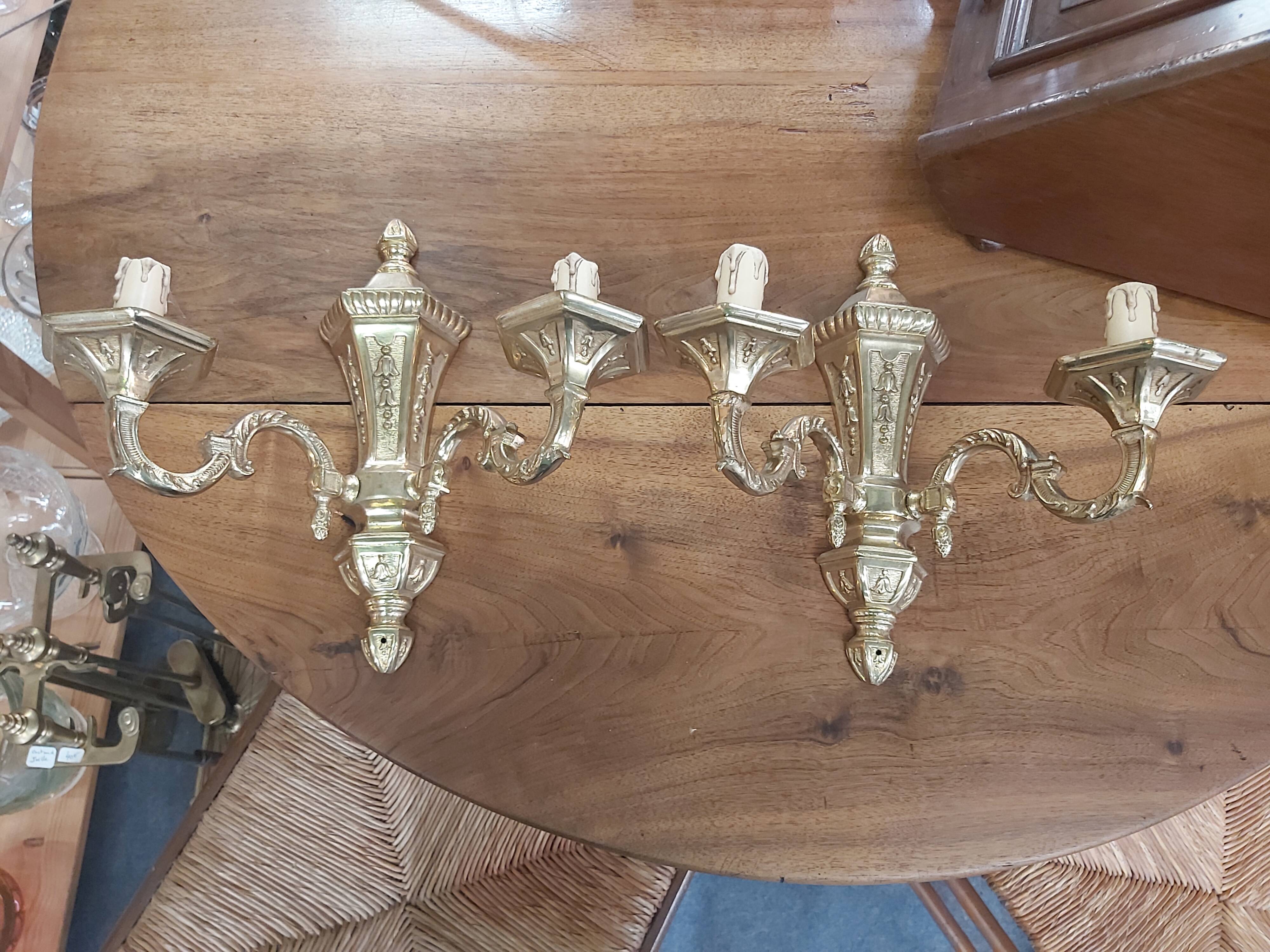 Pair of bronze sconces