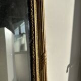 Large gilded mirror 19th century rounded corners mercury glass Louis XVI style
