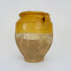 Glazed yellow confit pot, south west of France. Conservation pot. Pyrenees XIXth