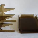 Document holder in smoked plexiglass from the 70s