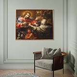 Peinture religieuse du XVIIème siècle, Sainte Catherine de Sienne choisit la couronne d'épines