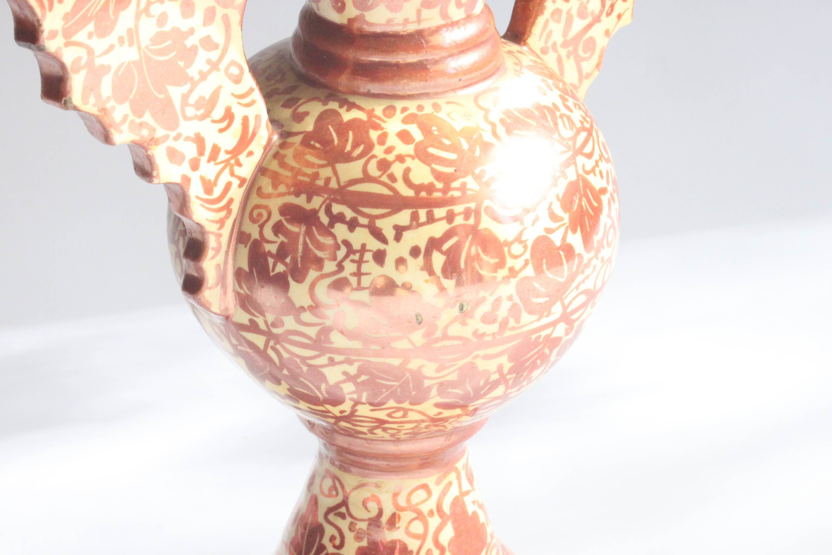 Neoclassical Spanish Copper Lustre Vases, 19Th